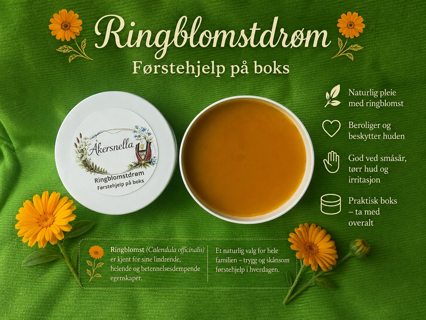 Ringblomstdraum - balm for tørr og irritert hud – ringblomst og vitamin E