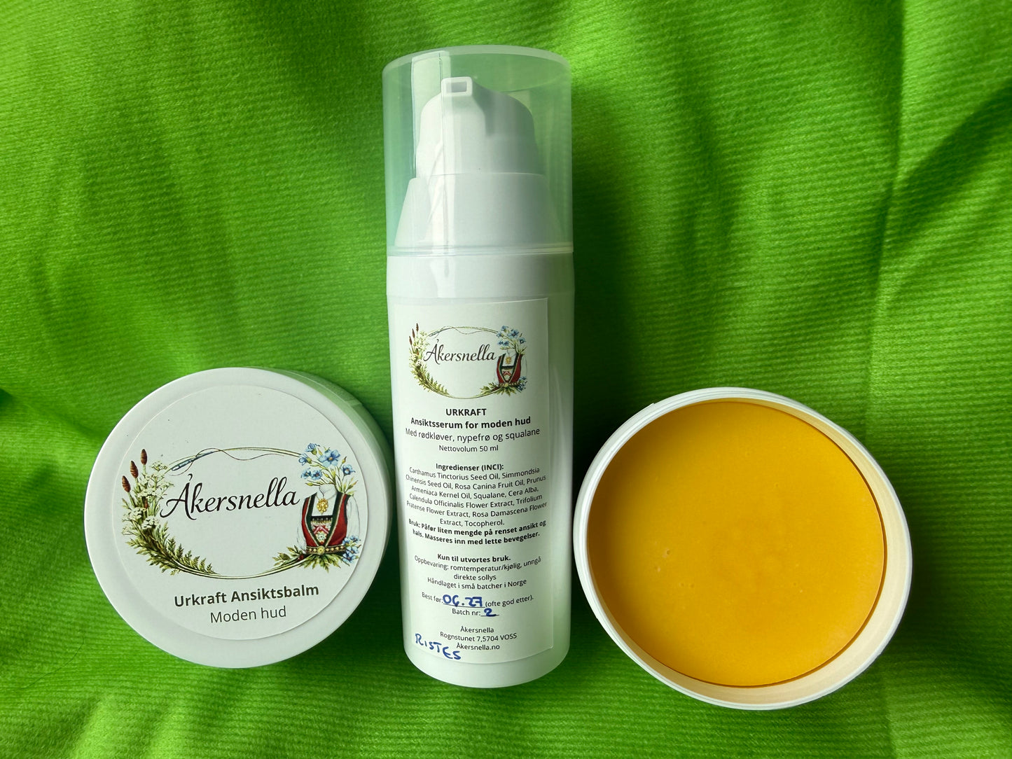 Urkraft- Anti-age dagserum for moden hud – nypefrø, rødkløver og squalane, 50 ml