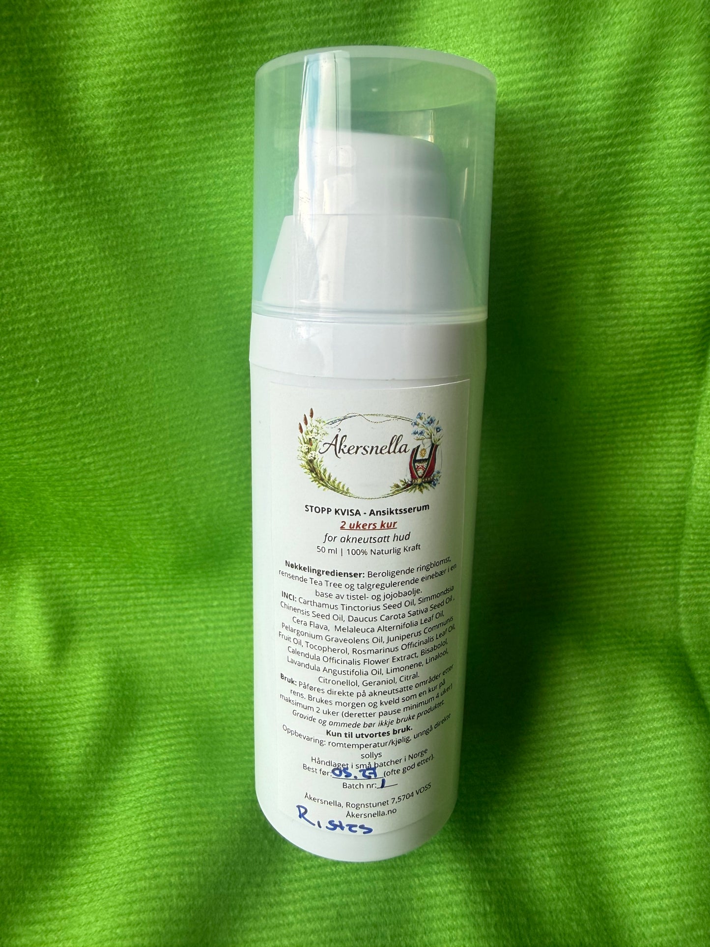 Ansiktsserum mot akne – naturleg intensivpleie, 50 ml